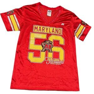 Russell athletics women’s jeweled/rhinestone jersey - small Maryland terrapins
